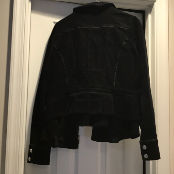 WHBM Black Corduroy Ruffle Jacket - Picture 3 of 3